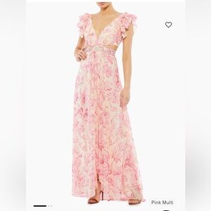 Mac Duggal Pink Multi Floral Maxi Dress